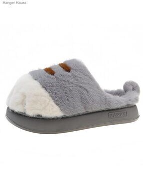 Faux Fur Cat Paw Slippers Memory Foam Non Slip Indoor House Shoes